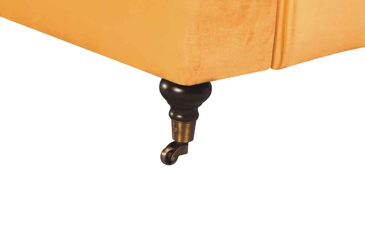 Velvet Mustard Gold 1 Seater Bella Sofa ASTBURY
