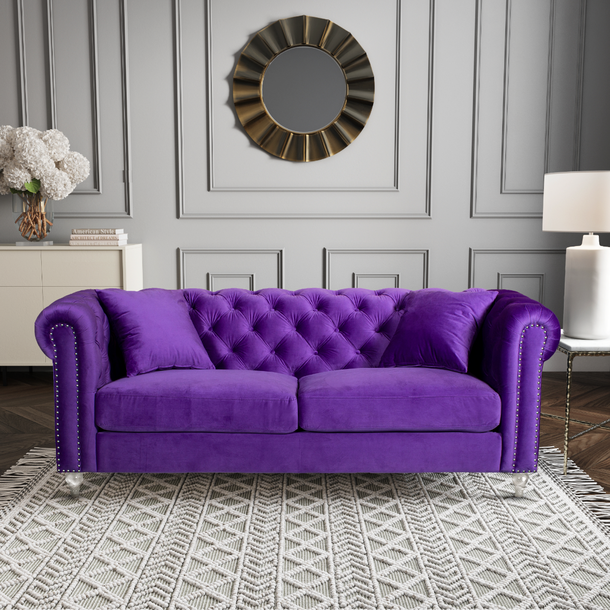 Purple colour sofa online set