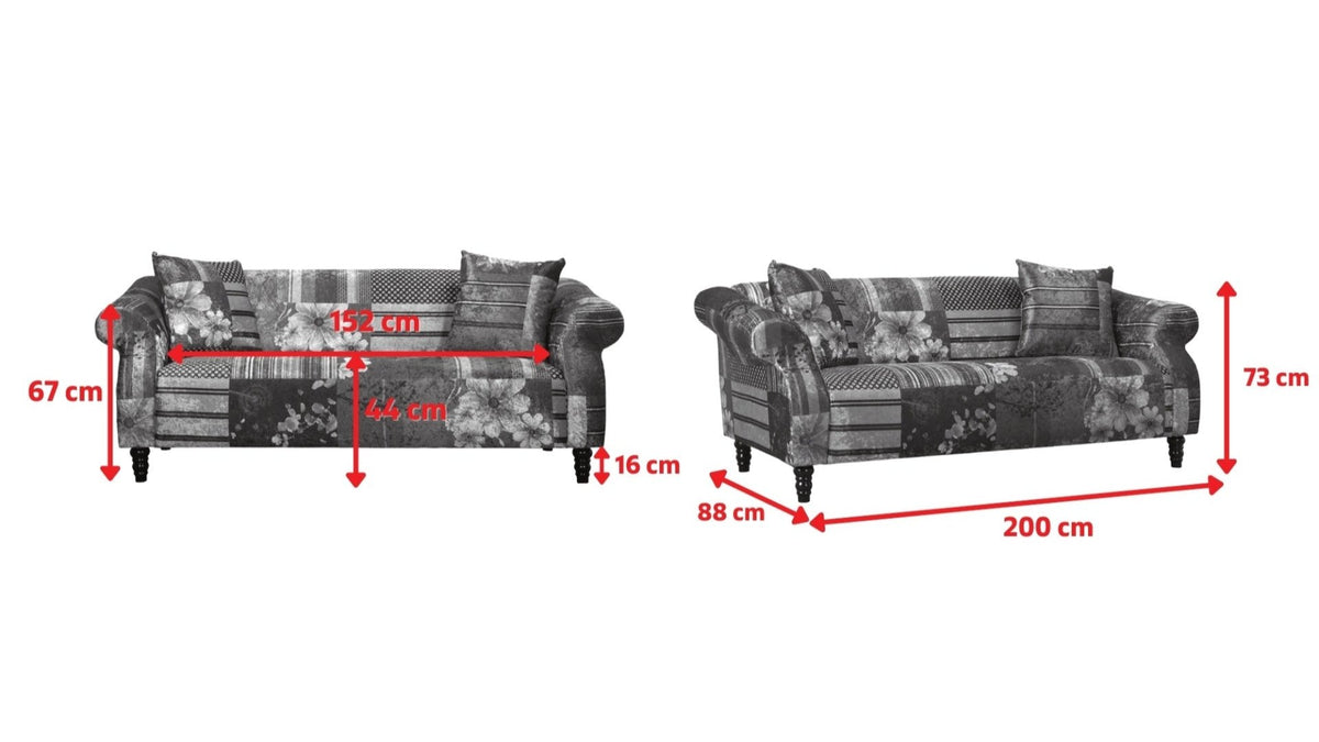 Product dimensions diagram