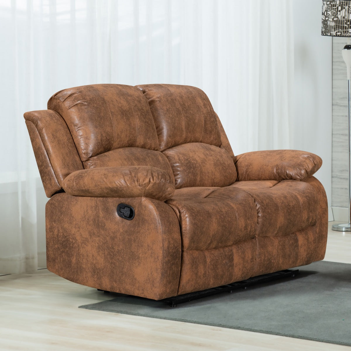 Suede recliner sofa discount