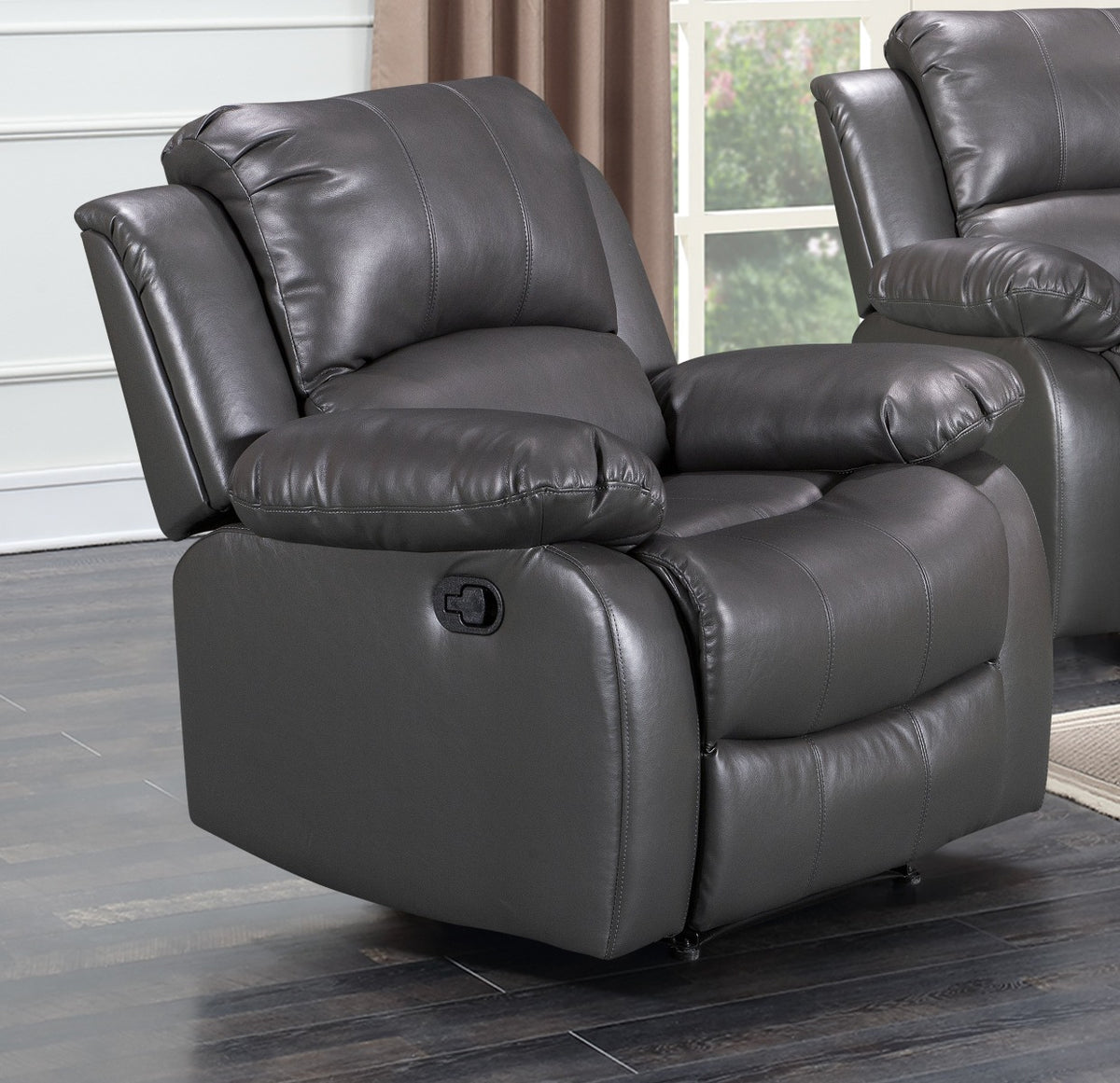 Faux Leather Grey Manual Recliner Chair VALENCIA