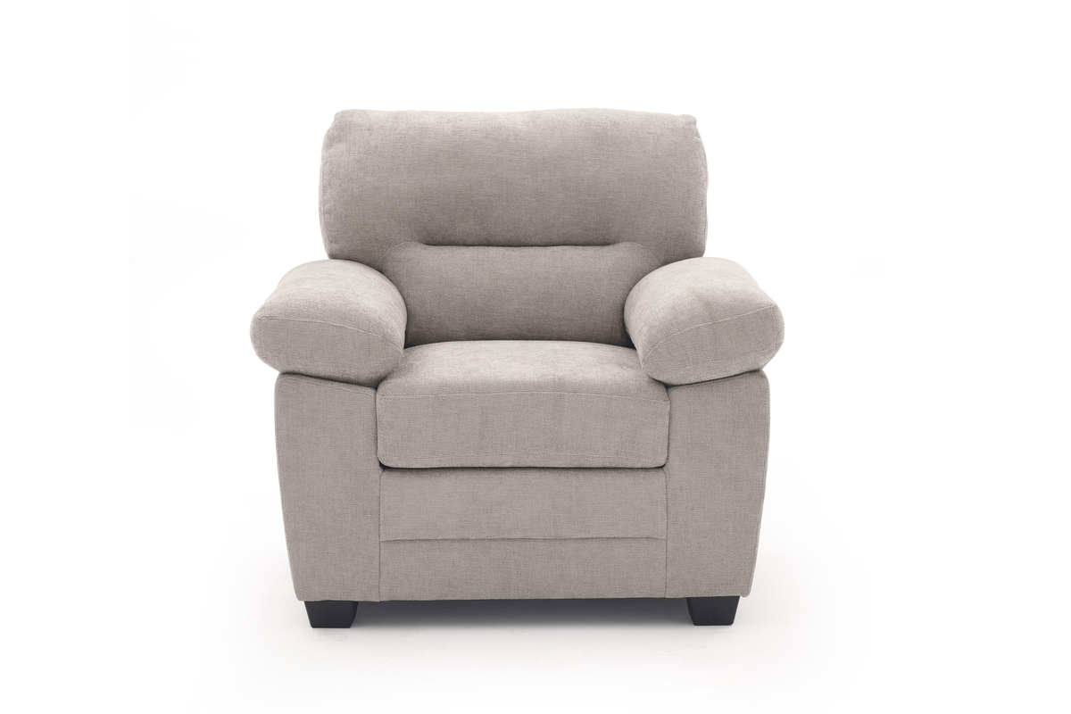 Beige Chenille Fabric 1 Seater Sofa LINCOLN