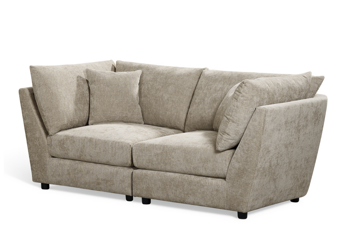 Beige Chenille Fabric 2 Seater Modular Sofa MADDIE