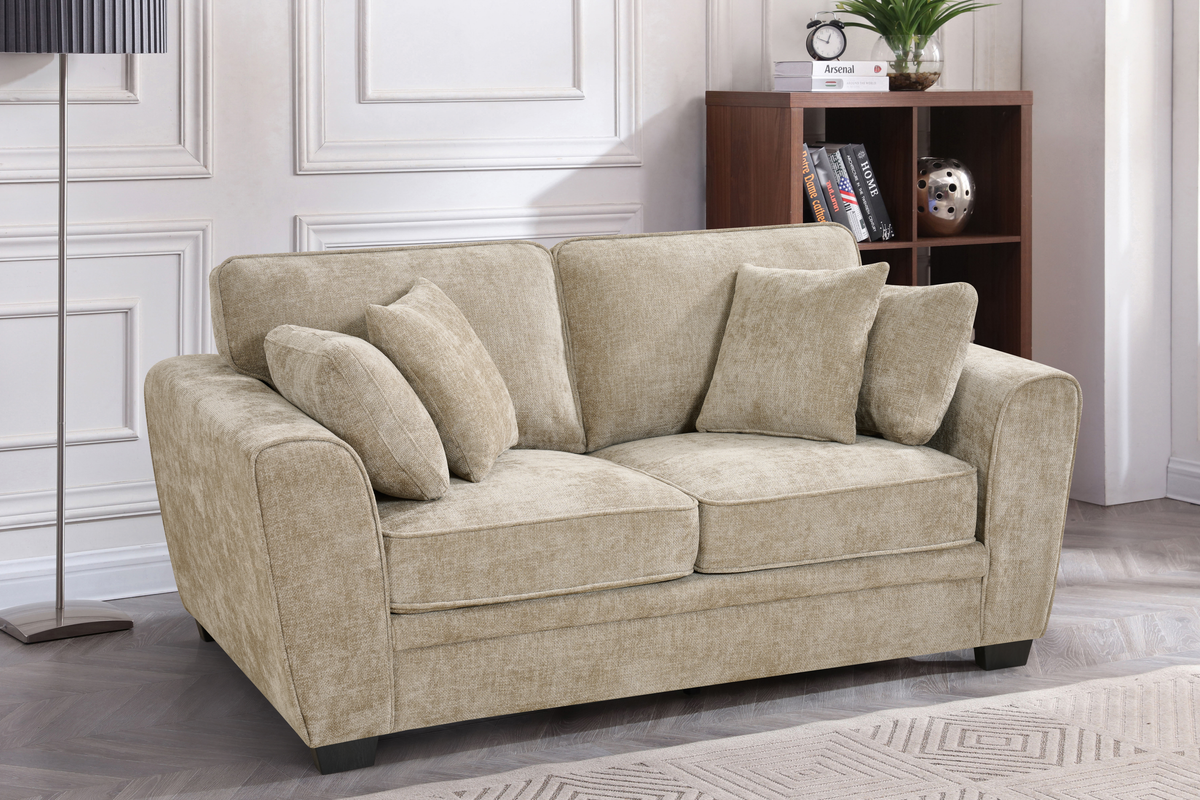 Beige Chenille Fabric 2 Seater Sofa BERTIE