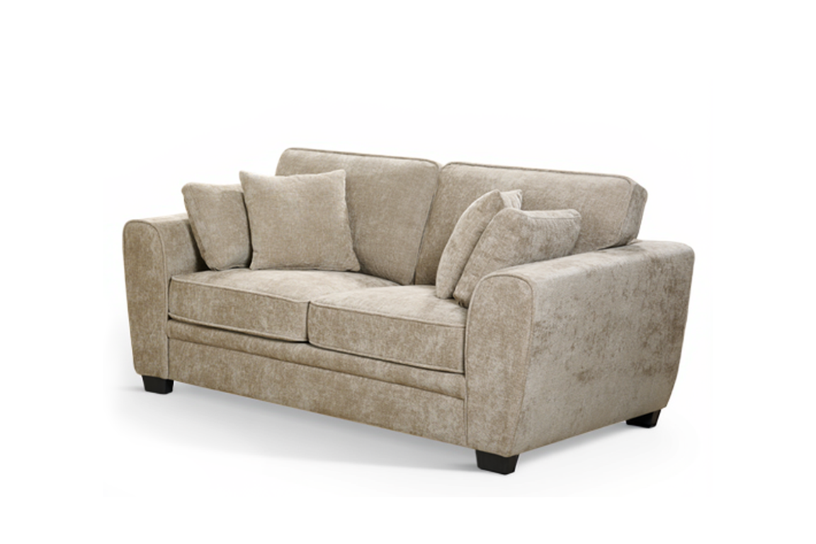 Beige Chenille Fabric 2 Seater Sofa BERTIE