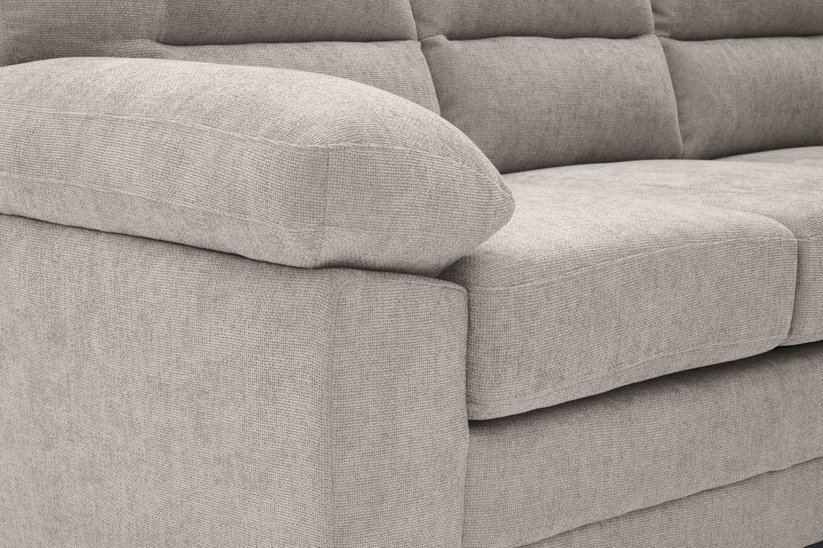 Beige Chenille Fabric 3 Seater Sofa LINCOLN