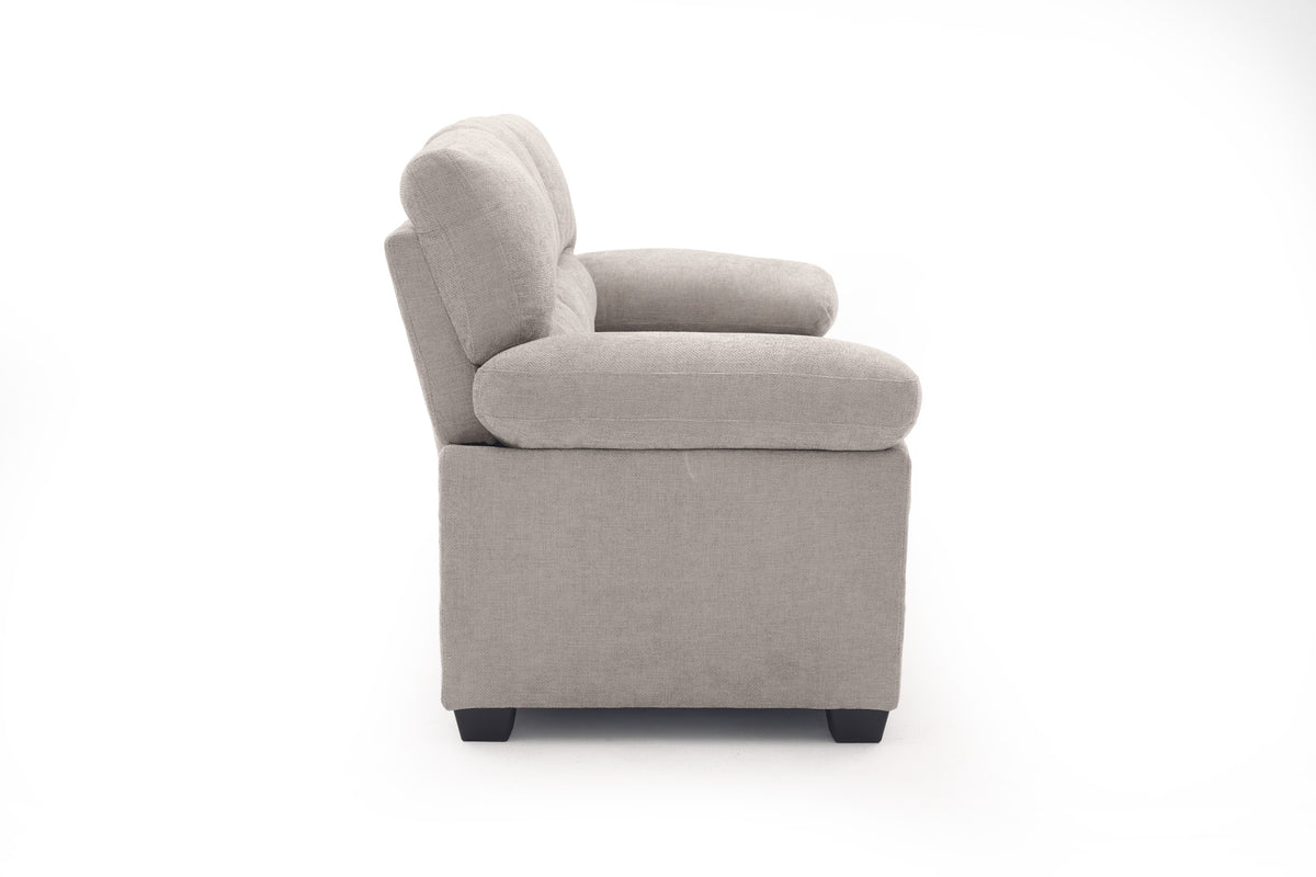 Beige Chenille Fabric 3 Seater Sofa LINCOLN