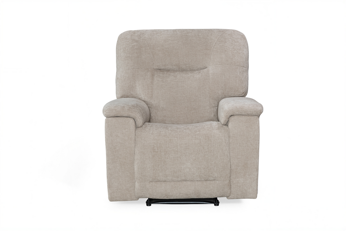 Beige Chenille Fabric Electric 1 Seater Recliner Chair MOLENA