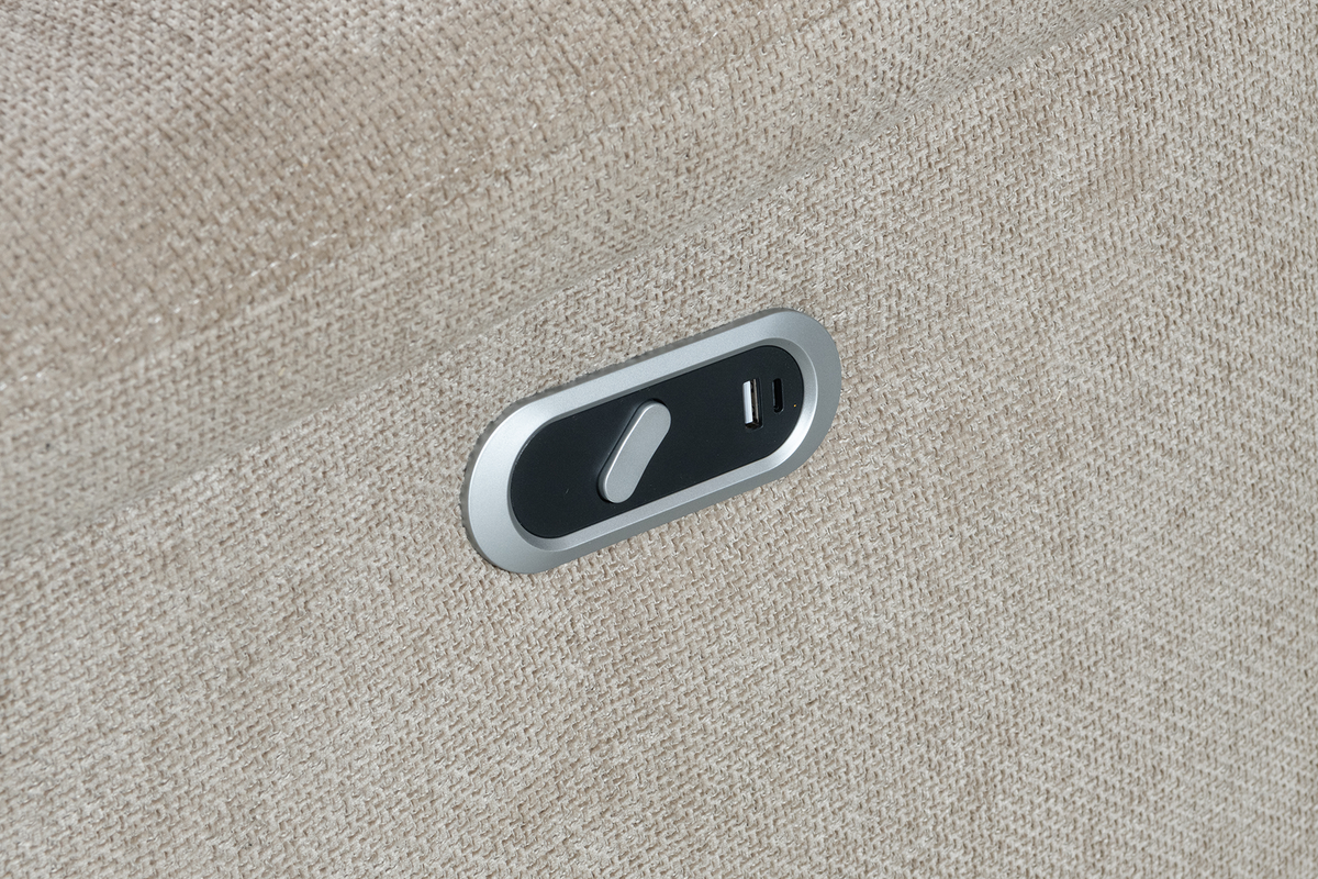 Beige Chenille Fabric Electric 1 Seater Recliner Chair MOLENA