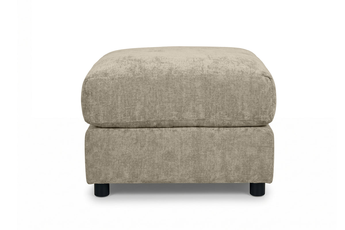 Beige Chenille Fabric Modular Ottoman MADDIE