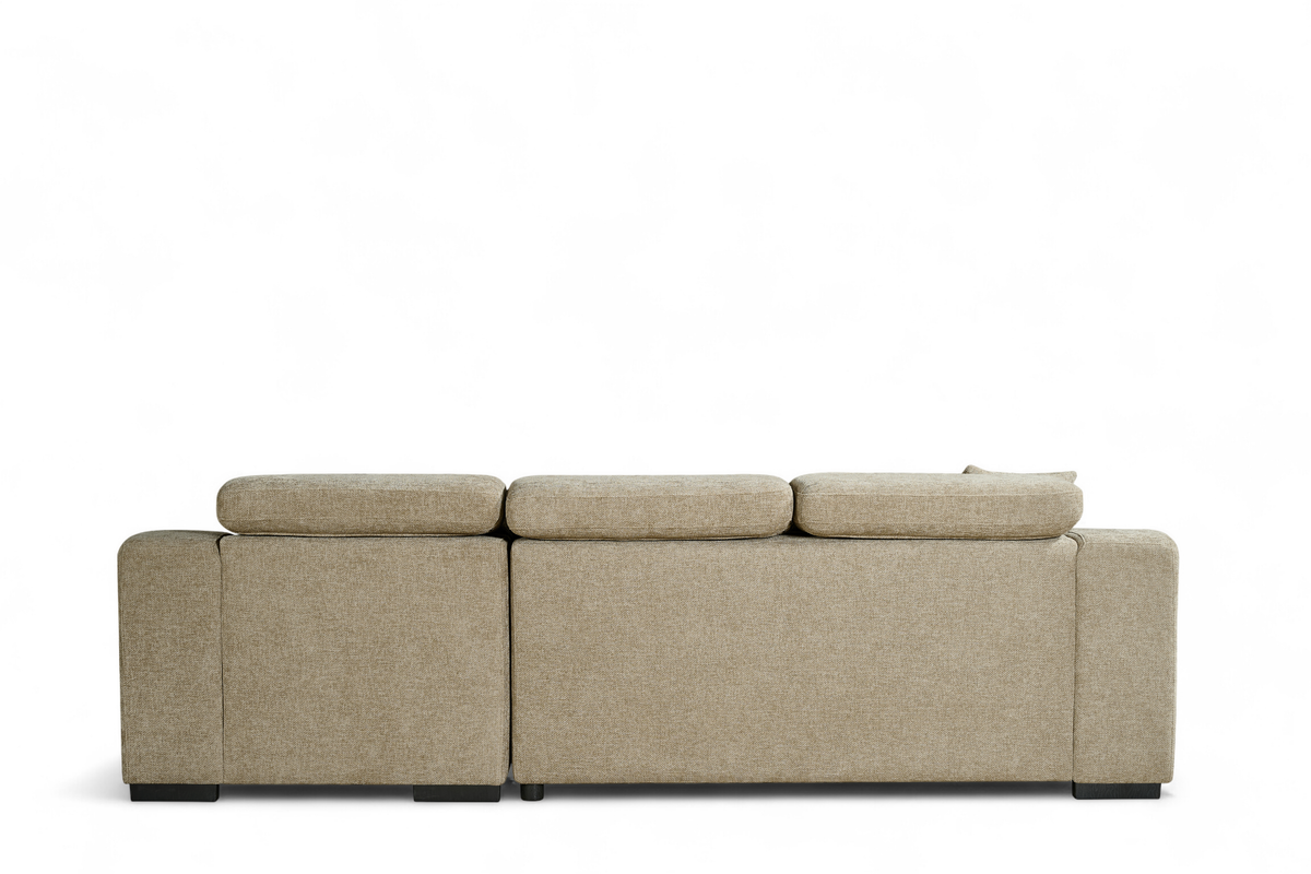 Beige Chenille Fabric 2C1 Corner Sofabed with Storage ARTHUR