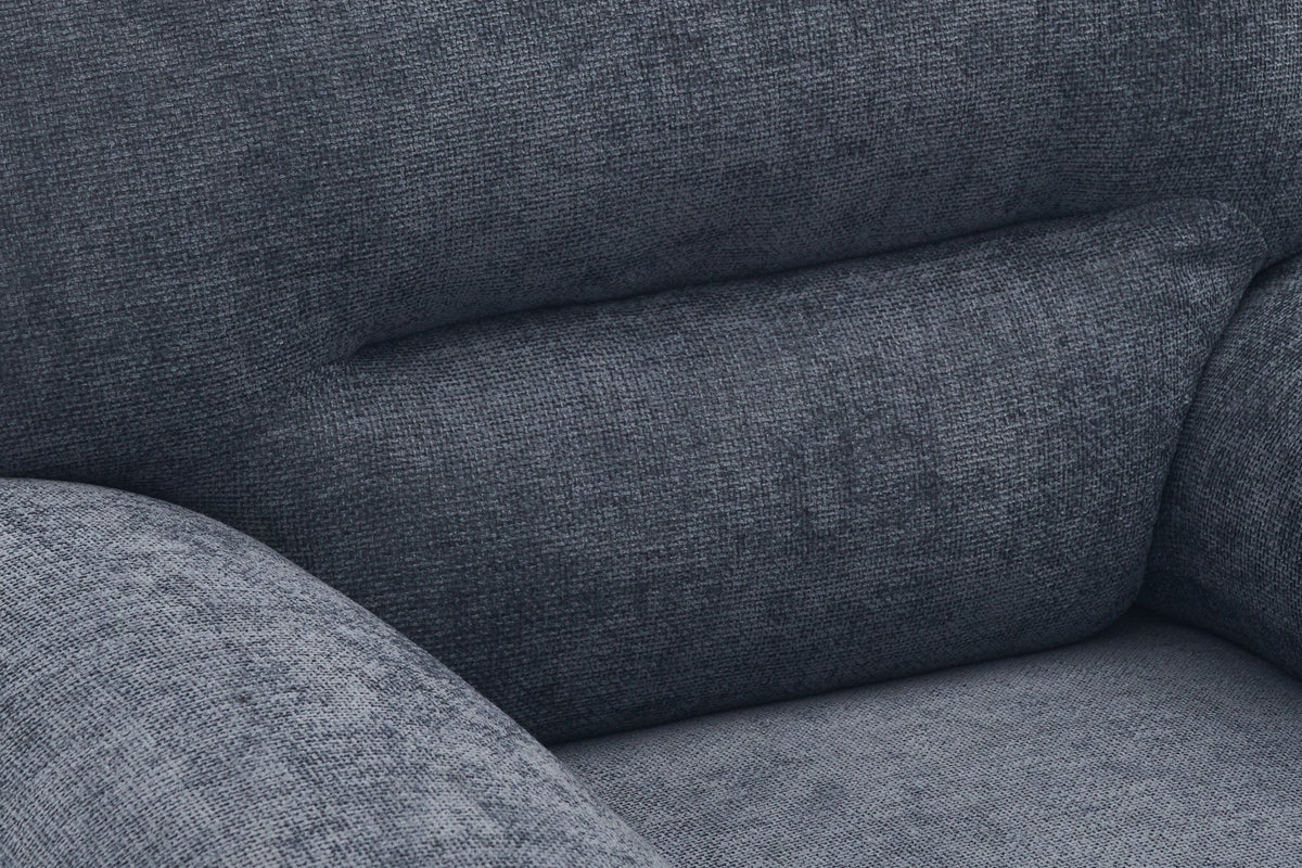 Blue Chenille Fabric 1 Seater Sofa LINCOLN