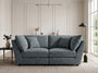 Blue Chenille Fabric 2 Seater Modular Sofa MADDIE