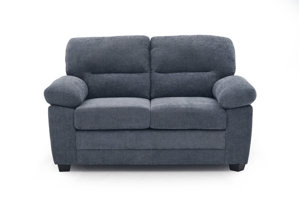 Blue Chenille Fabric 2 Seater Sofa LINCOLN