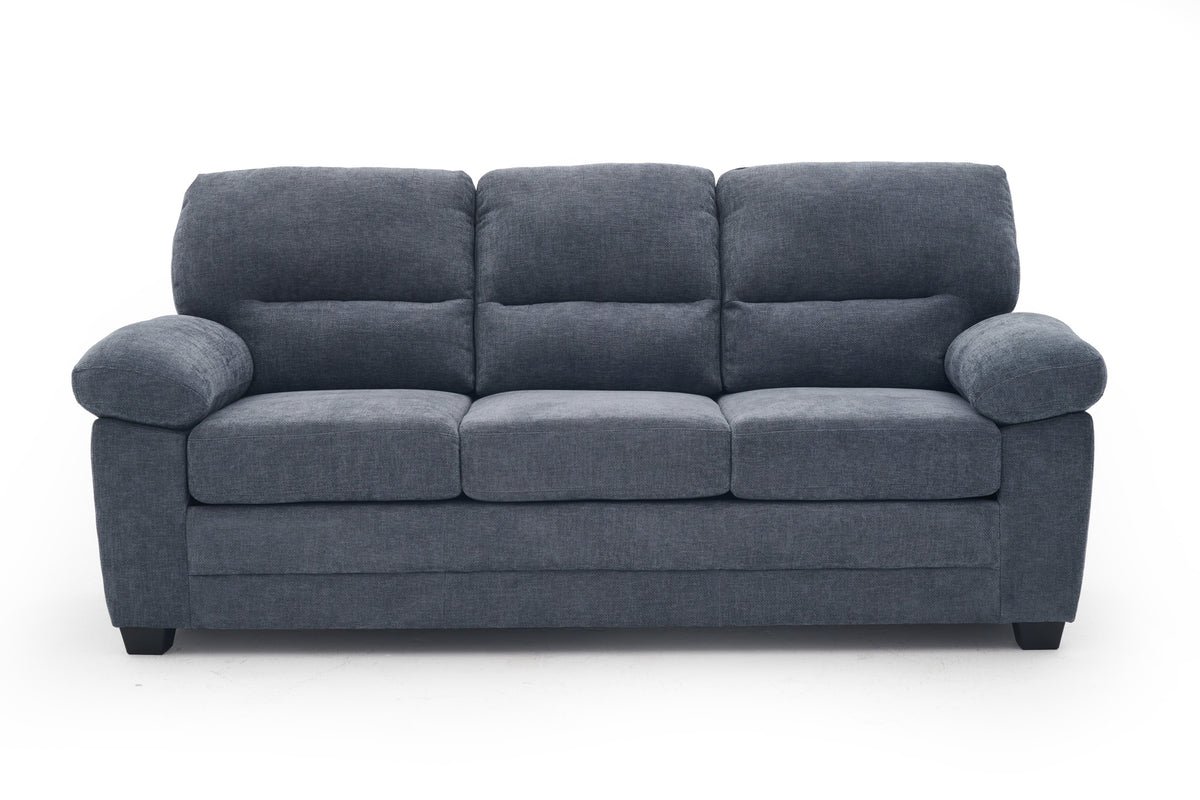 Blue Chenille Fabric 3 Seater Sofa LINCOLN