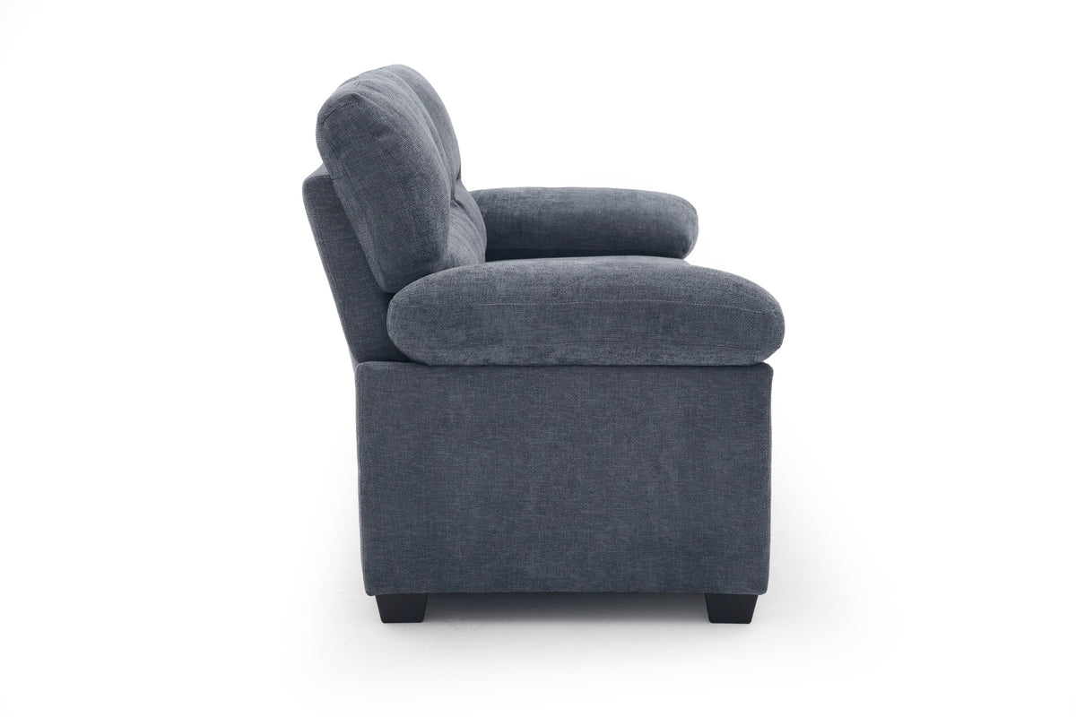 Blue Chenille Fabric 3 Seater Sofa LINCOLN