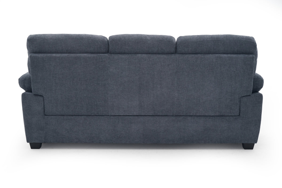Blue Chenille Fabric 3 Seater Sofa LINCOLN
