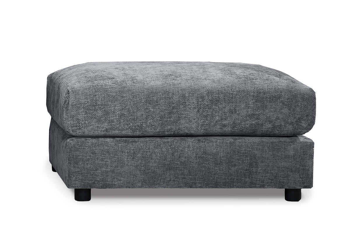 Blue Chenille Fabric Modular Ottoman MADDIE