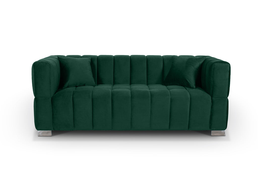 Velvet Bottle Green 3 Seater Rochford Sofa