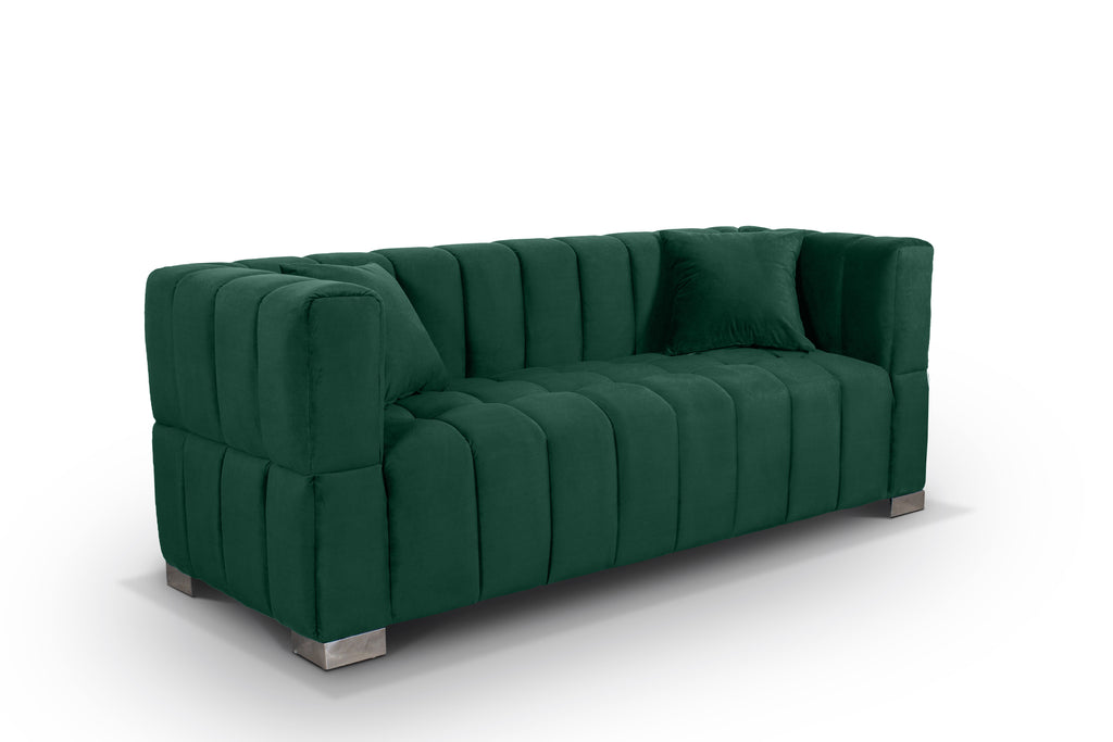 Velvet Bottle Green 3 Seater Rochford Sofa