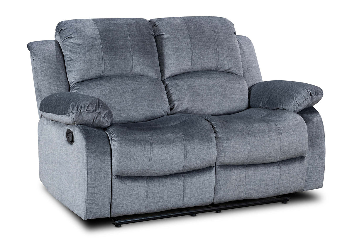 Chenille Fabric Grey 2 Seater Manual Recliner Sofa VALENCIA