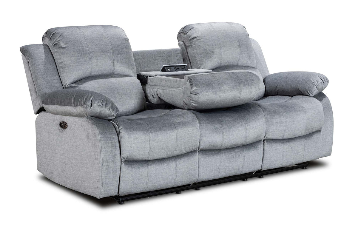Chenille Fabric Grey 3 Seater Electric Recliner Sofa VALENCIA