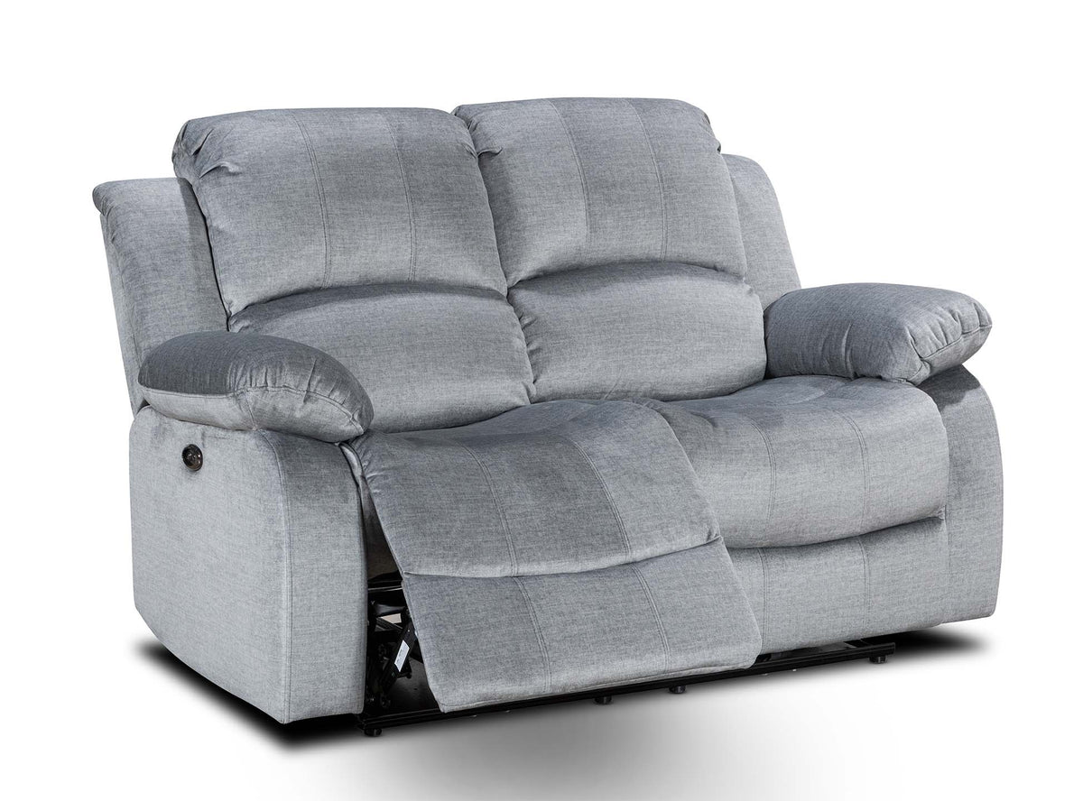 Chenille Fabric Grey 2 Seater Electric Recliner Sofa VALENCIA