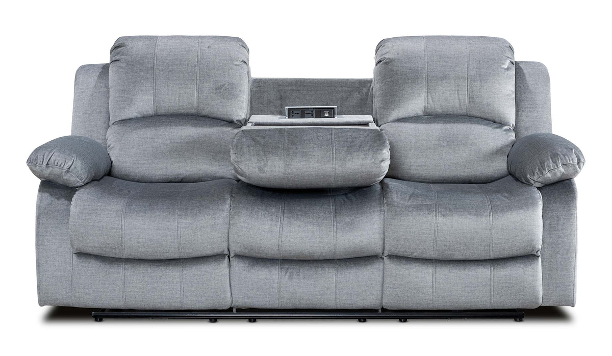 Chenille Fabric Grey 3 Seater Electric Recliner Sofa VALENCIA