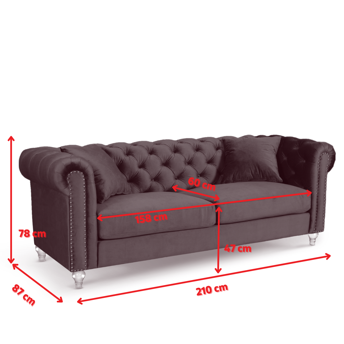 Chesterfield online sofa height