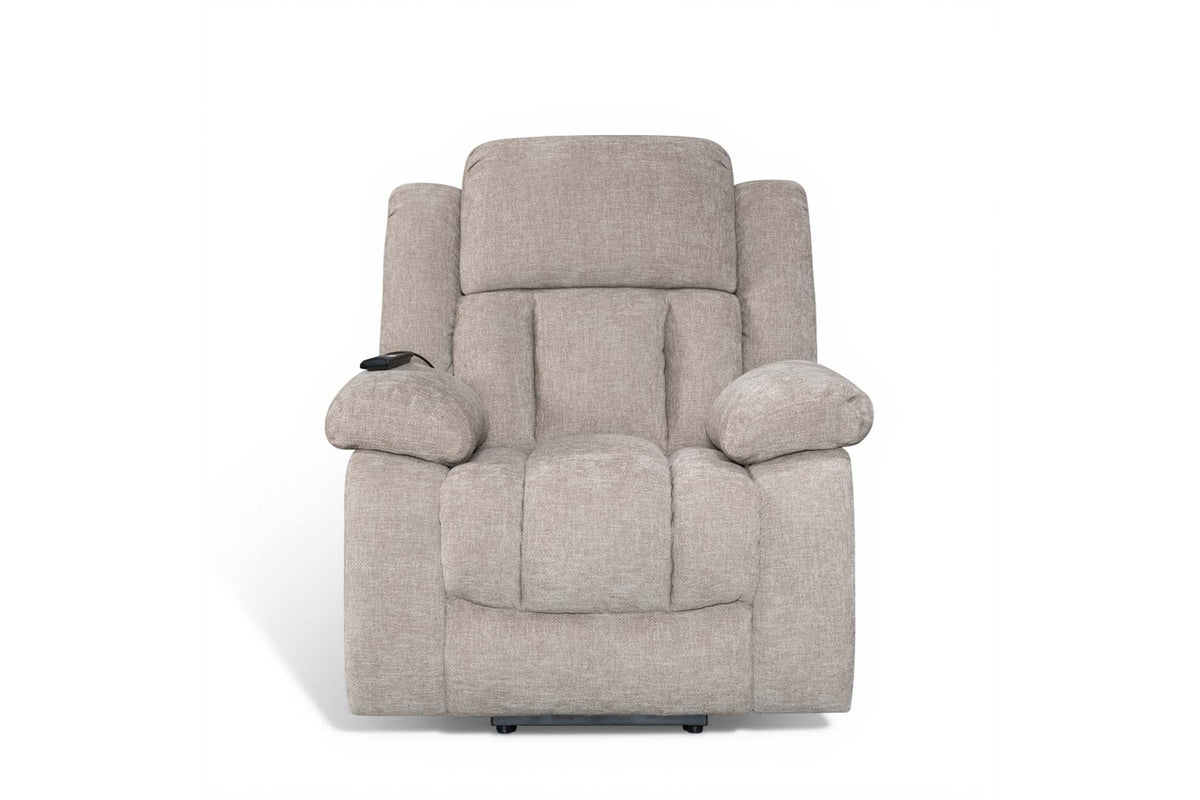 Chenille Beige Electric Riser Recliner ONTARIO