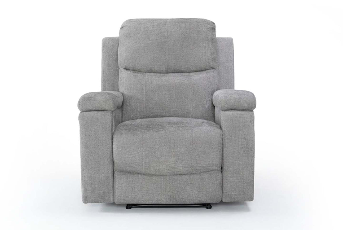 Grey Chenille Fabric Electric 1 Seater Recliner Chair VISCONTI