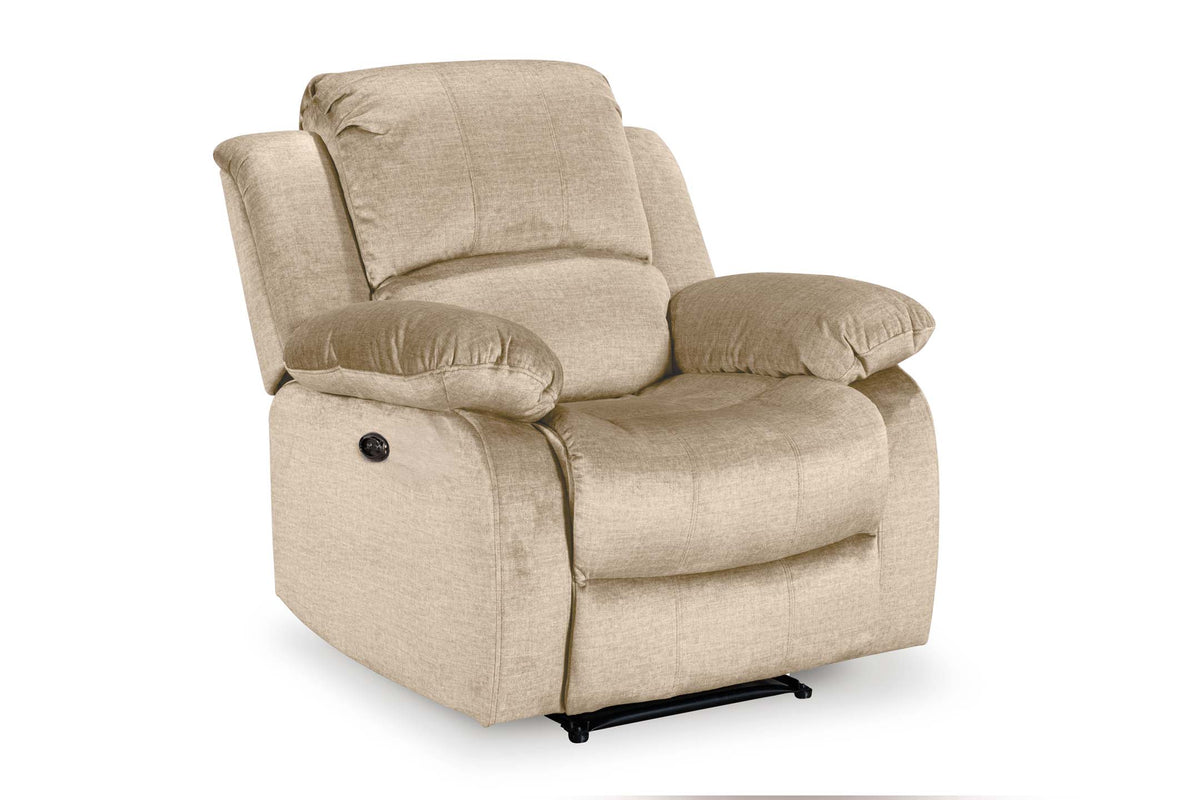Chenille Fabric Oatmeal Beige Electric Recliner Chair VALENCIA