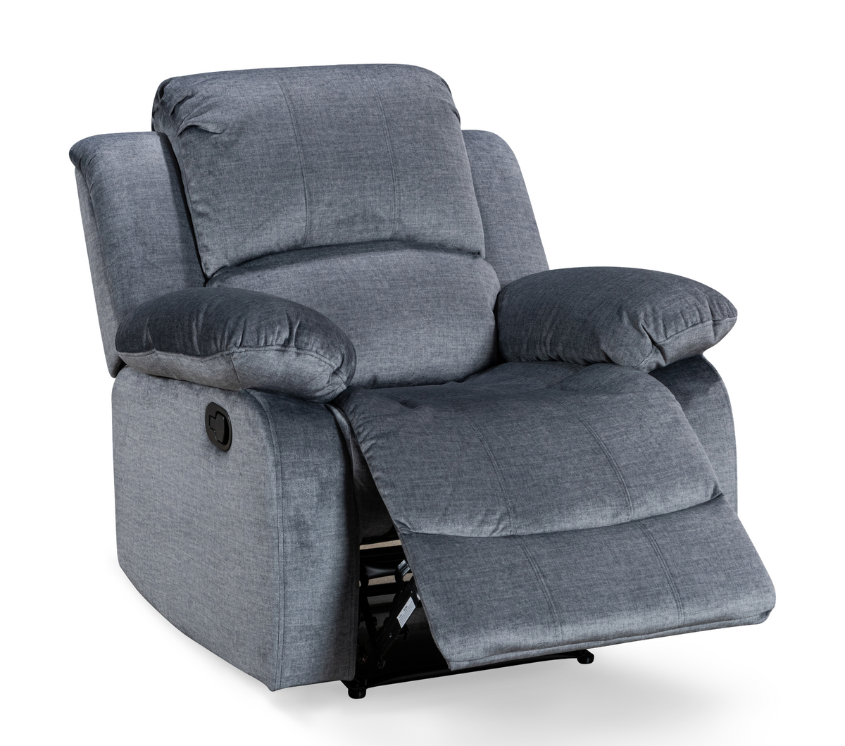 Chenille Fabric Grey 3 + 1 + 1 Seater Manual Recliner Sofa Set VALENCIA