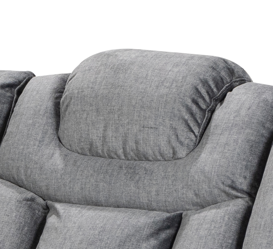 Chenille Fabric Grey Toledo 2C2 Manual Recliner Corner Sofa with Cup Holders and Console