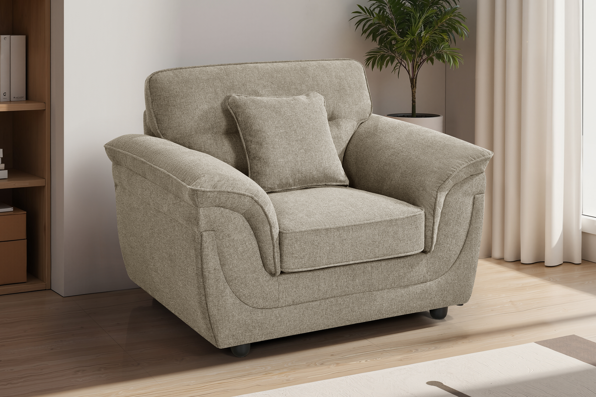Beige Chenille 1 Seater Sofa ELLIOT