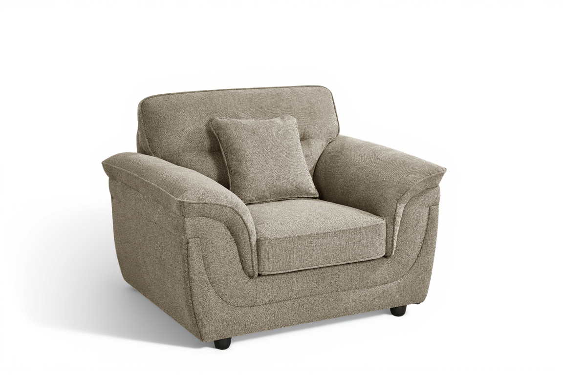 Beige Chenille 1 Seater Sofa ELLIOT