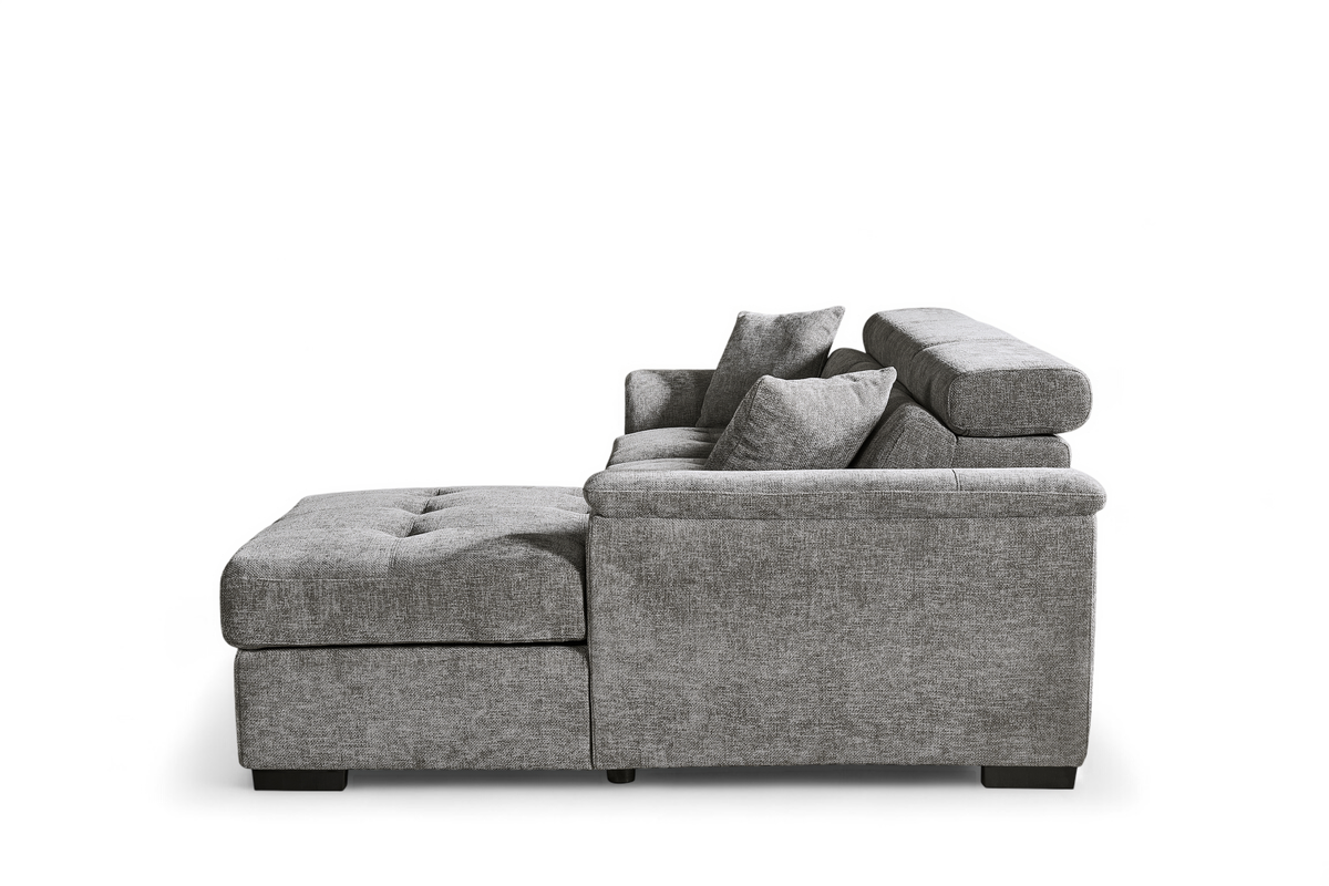 Grey Chenille Fabric 2C1 Corner Sofabed with Storage WILSON