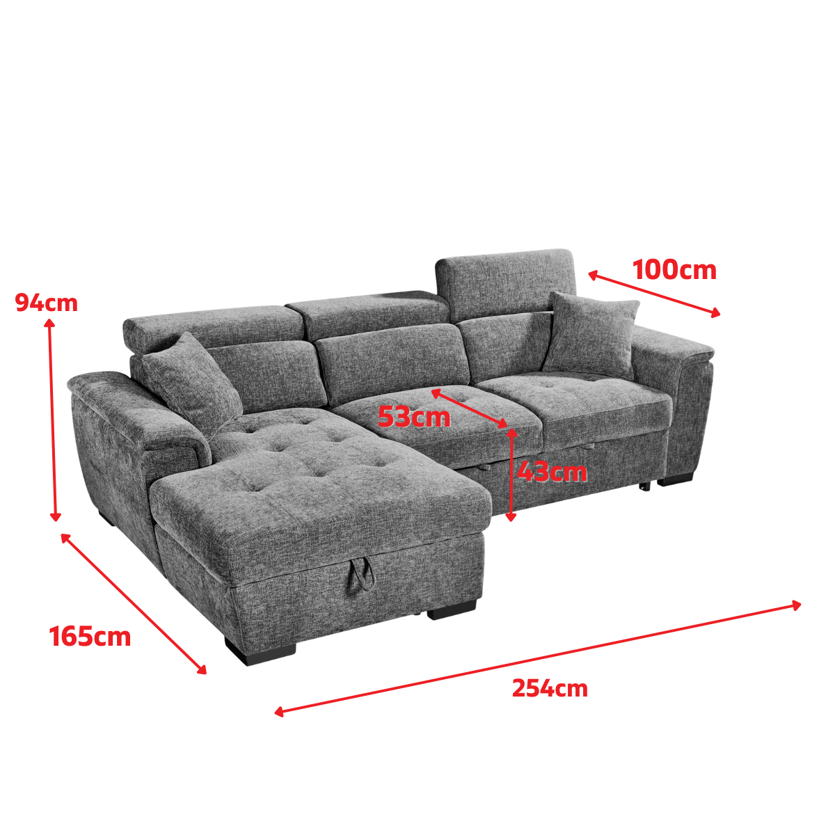 Product dimensions diagram