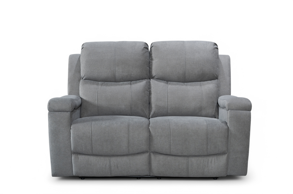 Chenille Fabric Dark Grey 2 Seater Manual Recliner Sofa VISCONTI