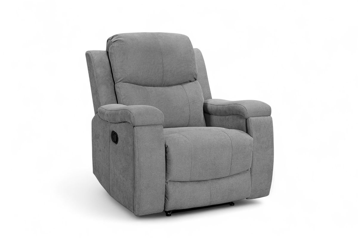 Chenille Fabric Dark Grey Manual Recliner Chair VISCONTI