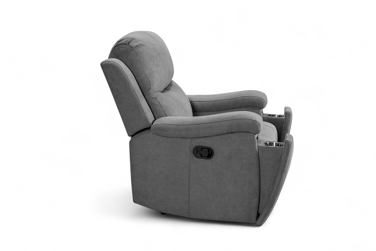 Chenille Fabric Dark Grey Manual Recliner Chair VISCONTI