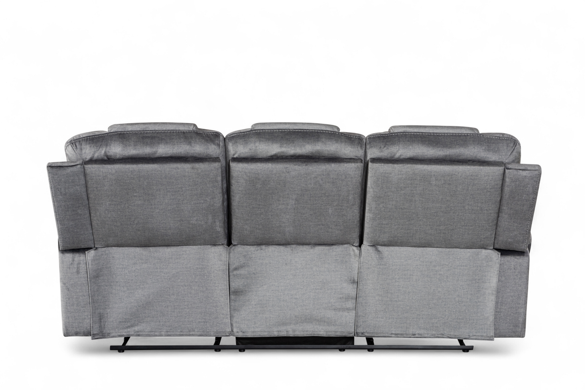 Chenille Fabric Grey 3 Seater Electric Recliner Sofa RAVENNA