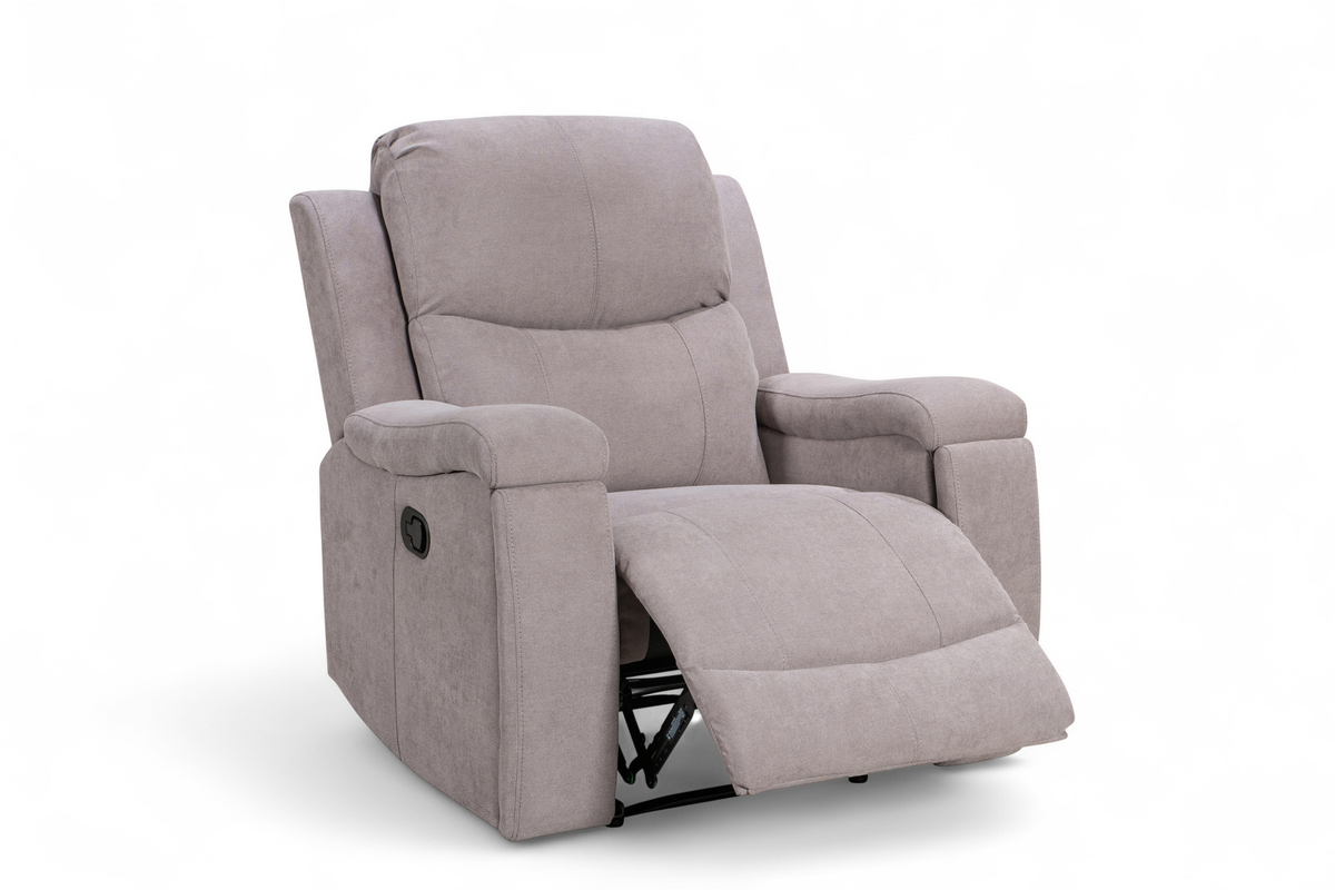 Chenille Fabric Light Grey Manual Recliner Chair VISCONTI
