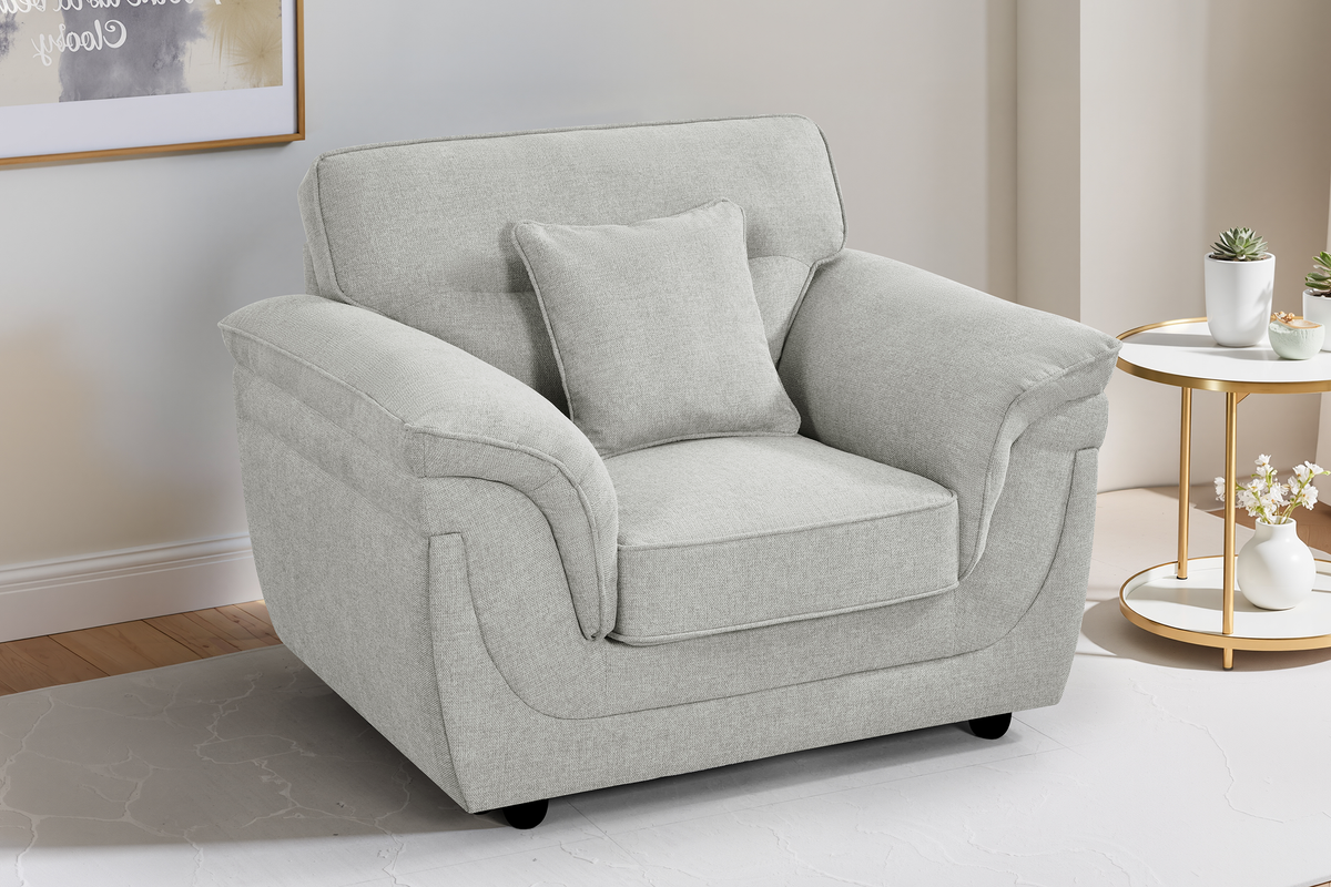 Grey Chenille 1 Seater Sofa ELLIOT