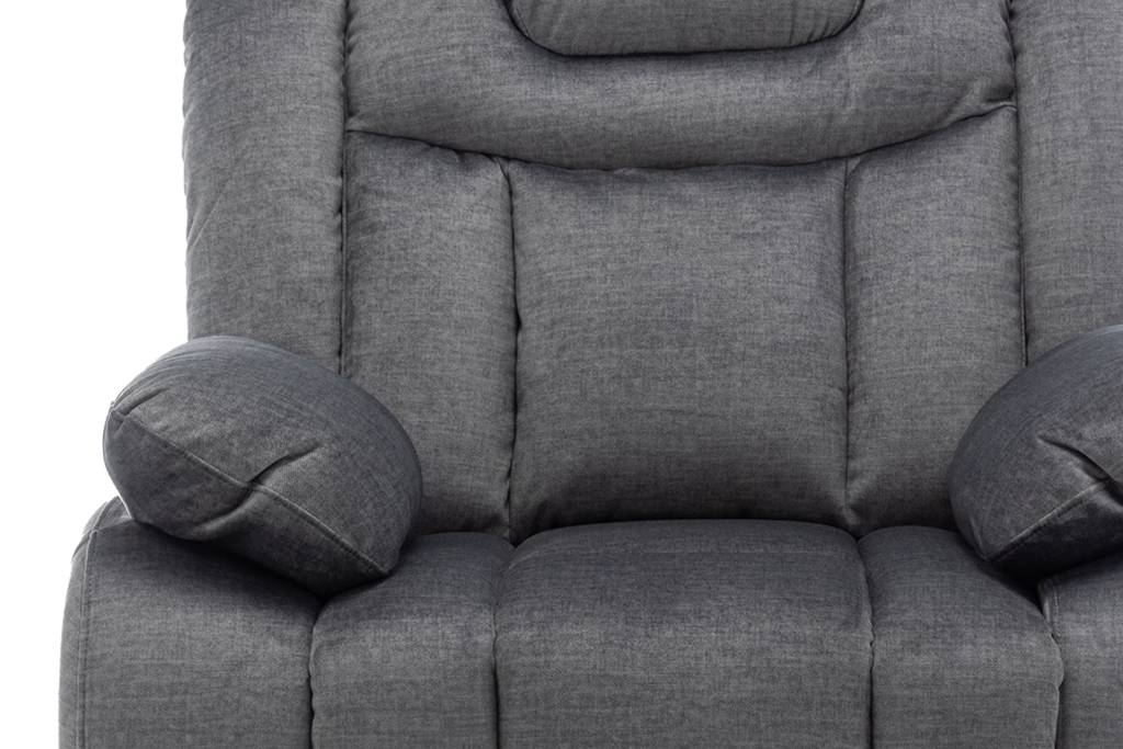 Chenille Fabric Grey Toledo Manual Recliner Chair Closeup