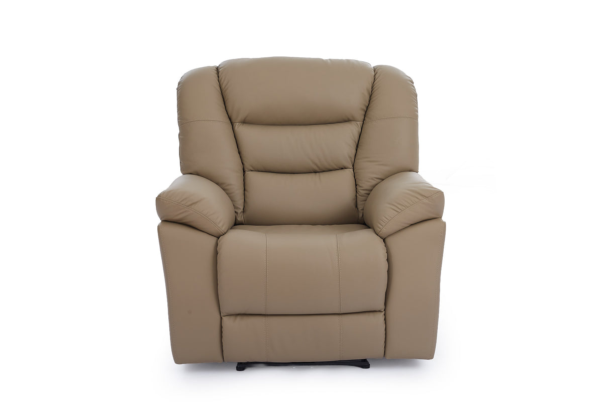 Beige Leather Electric 1 Seater Recliner Chair GIOVANNI