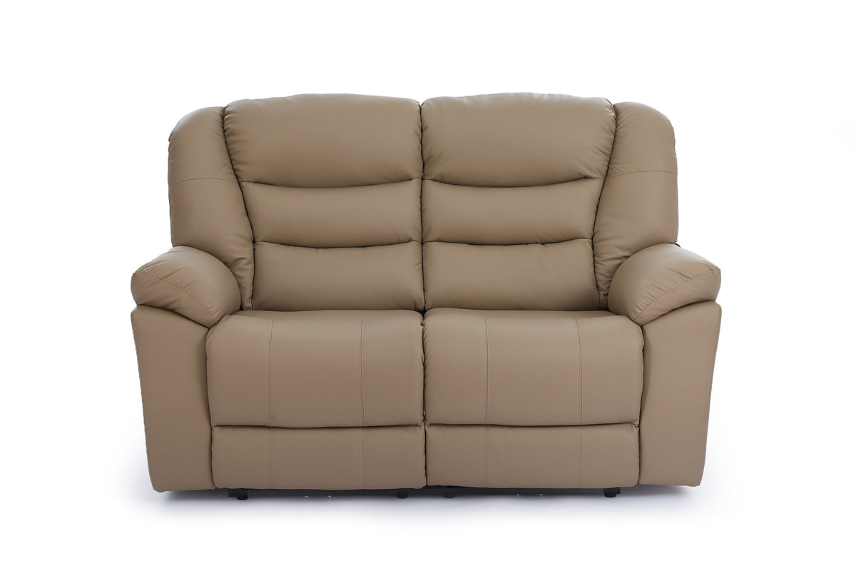 Beige Leather Electric 2 Seater Recliner Sofa GIOVANNI