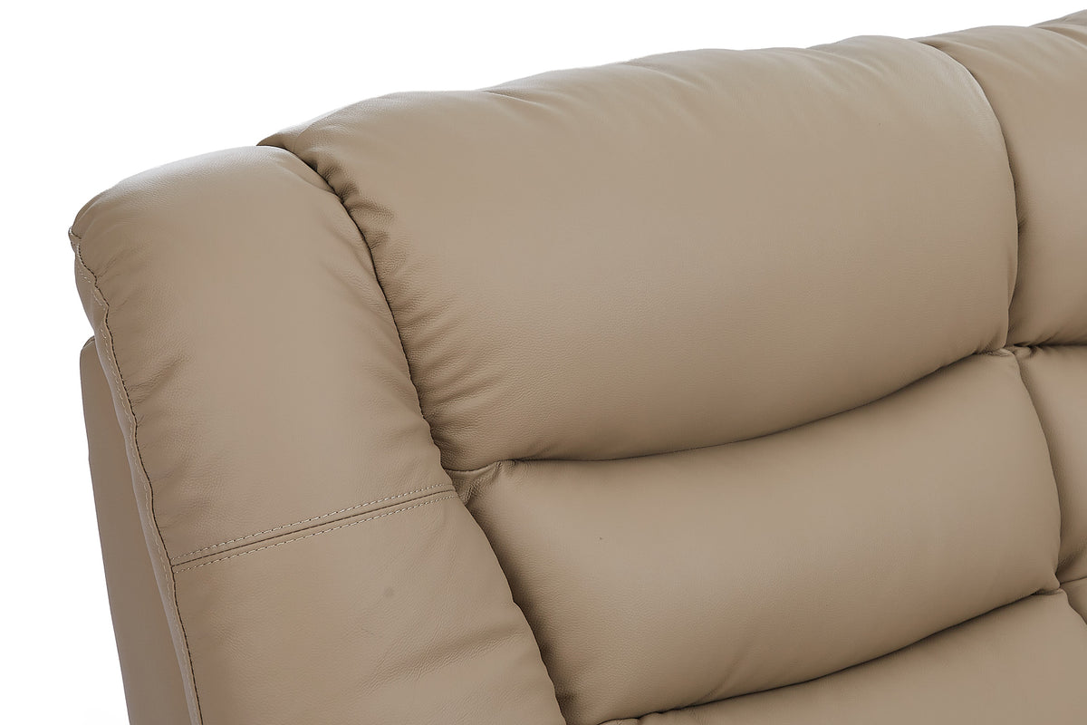Beige Leather Electric 2 Seater Recliner Sofa GIOVANNI