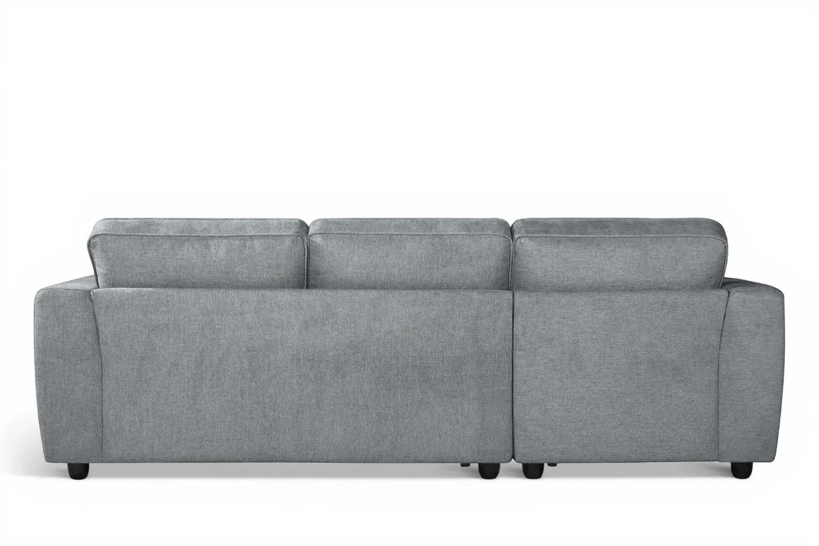 Dark Grey Chenille Fabric Left Hand Facing Chaise Corner Sofa ALFIE