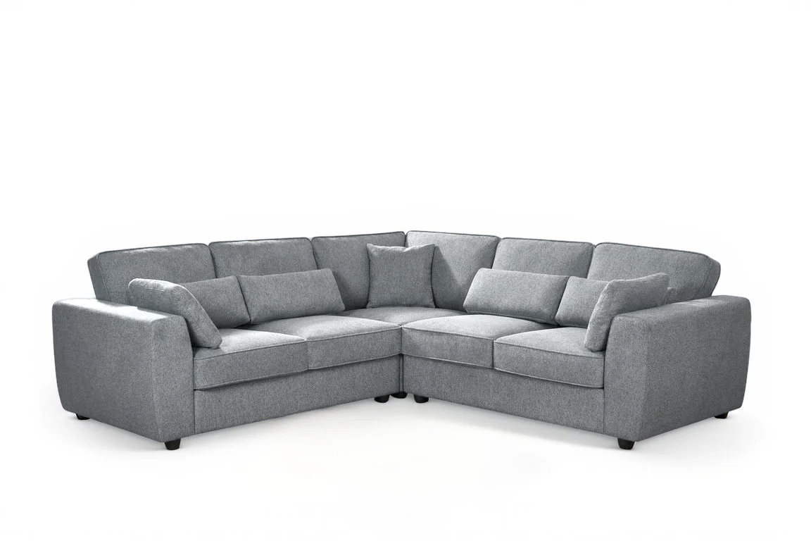 Dark Grey Chenille Fabric 2C2 Corner Sofa ALFIE